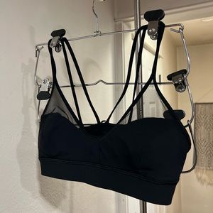 Lulu lemon black bra mesh detail size 8